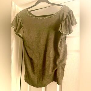 Max Studio Flutter Sleeve Top